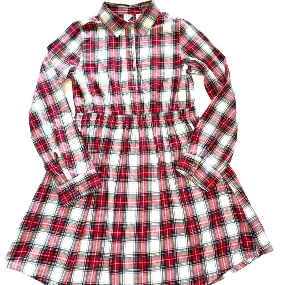 GAP Kids Red and White Plaid Dress